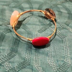 Elegant Gold and Red Women's Bracelet